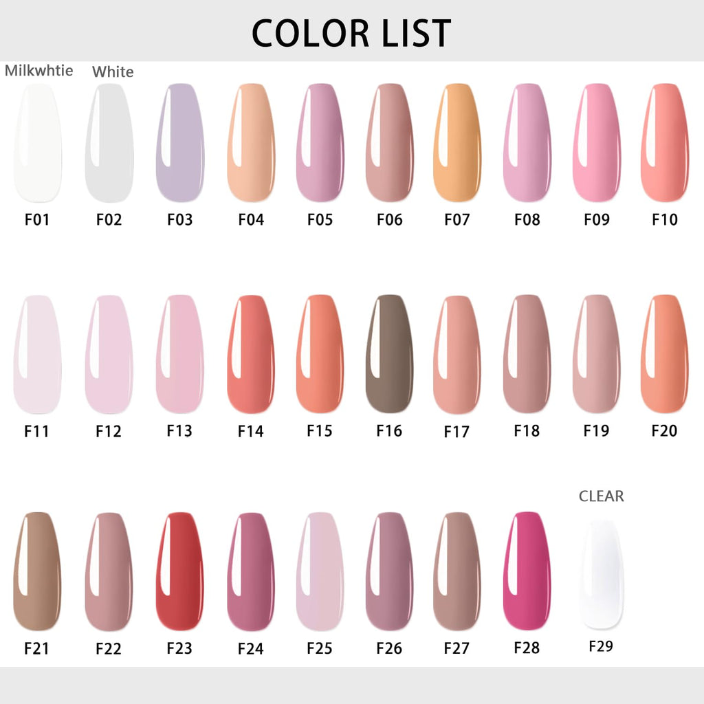 JUJUNICE Mixed Color Polyurethane Builder Gel, UV LED Quick Cure Nail Extension Gel, Clearance for Salon & At-Home DIY Manicure