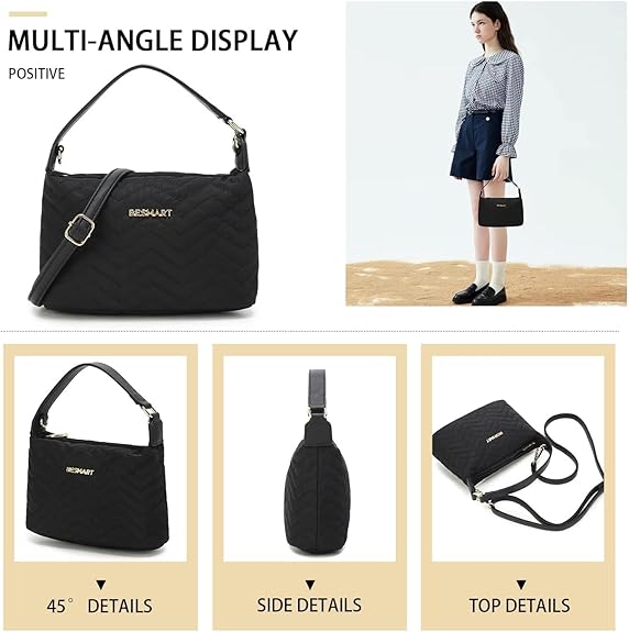 Fashion Quilted Nylon Handbag With Detachable Shoulder Strap For Daily Shopping Clearance Stock 85 Wholesale