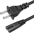 Clearance 2 Prong AC Power Cord, NEMA 1-15P / Chinese 2 Pin Plug to C7 Figure 8 Cable, Universal Replacement Power Supply Cord for Laptop TV Monitor Printer Game Console