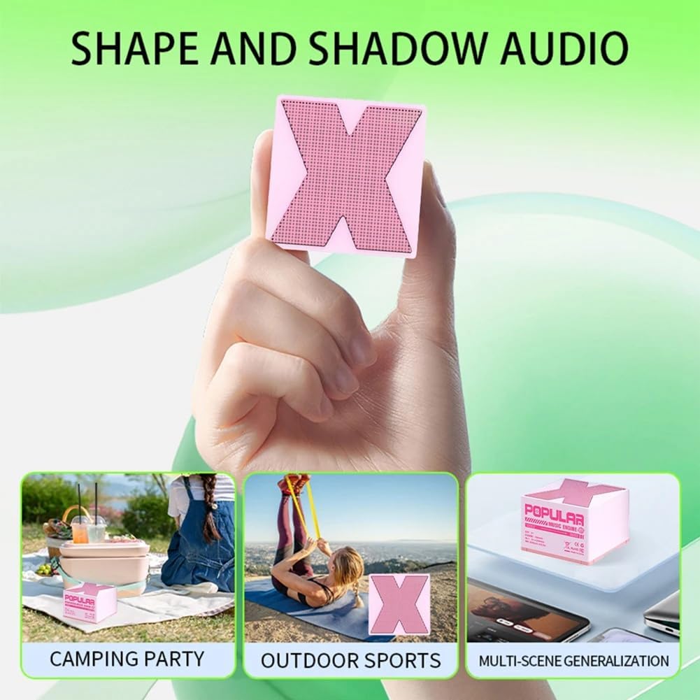 Mini Cube Wireless Bluetooth Speaker Clearance, Portable Small Stereo Speaker 500mAh Rechargeable, Heavy Bass Metal Mini Speaker for Desktop Bedroom Travel Gift
