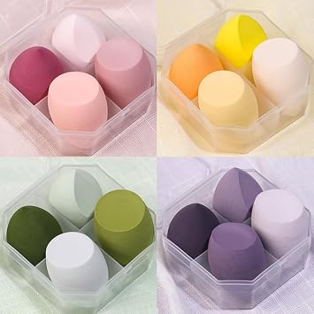 Clearance 4Pcs Makeup Sponge Set, Soft Beauty Blender, Non-Absorbent Foundation Blending Sponge