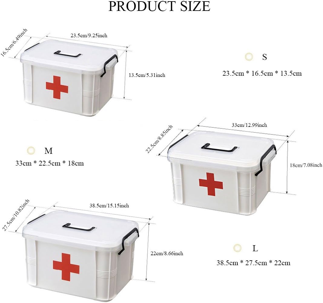 Clearance Double Layer Portable Family Medicine Chest, 343Pcs Wholesale 4 Sizes Mixed PP First Aid Storage Box