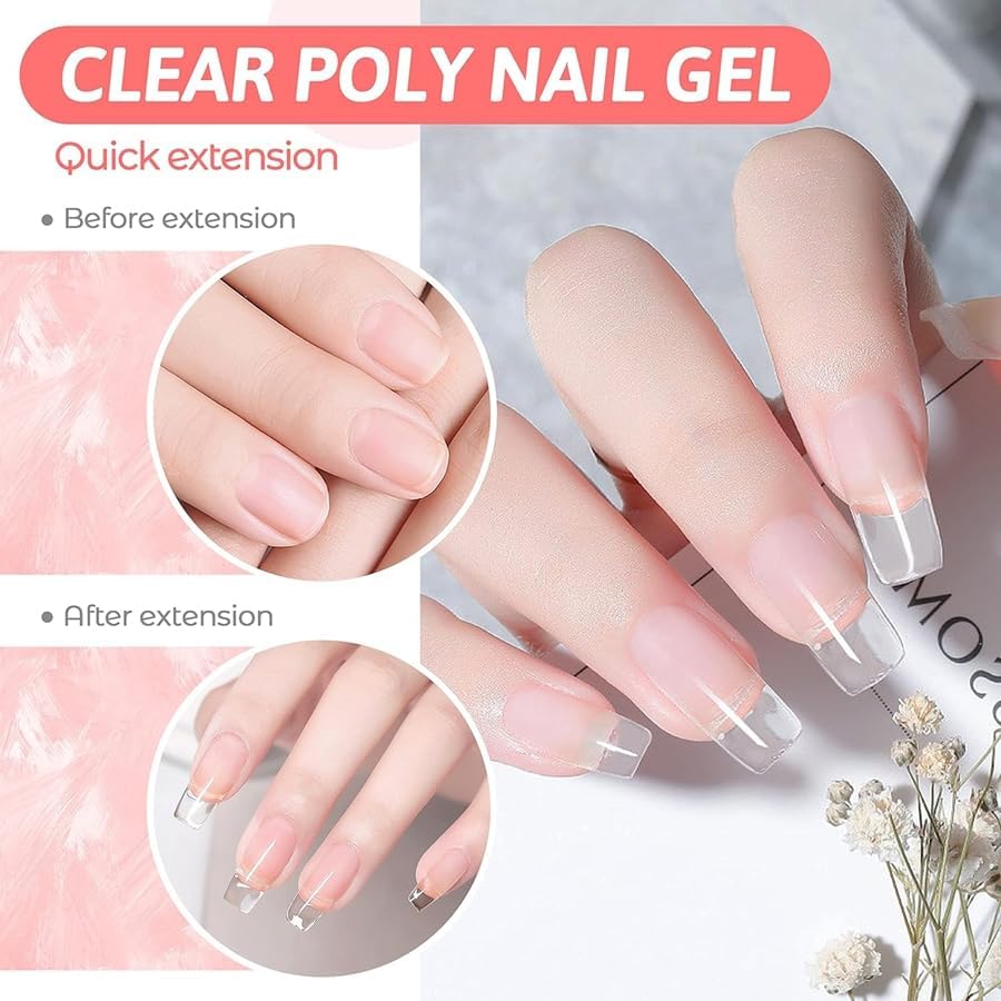 JUJUNICE Mixed Color Polyurethane Builder Gel, UV LED Quick Cure Nail Extension Gel, Clearance for Salon & At-Home DIY Manicure