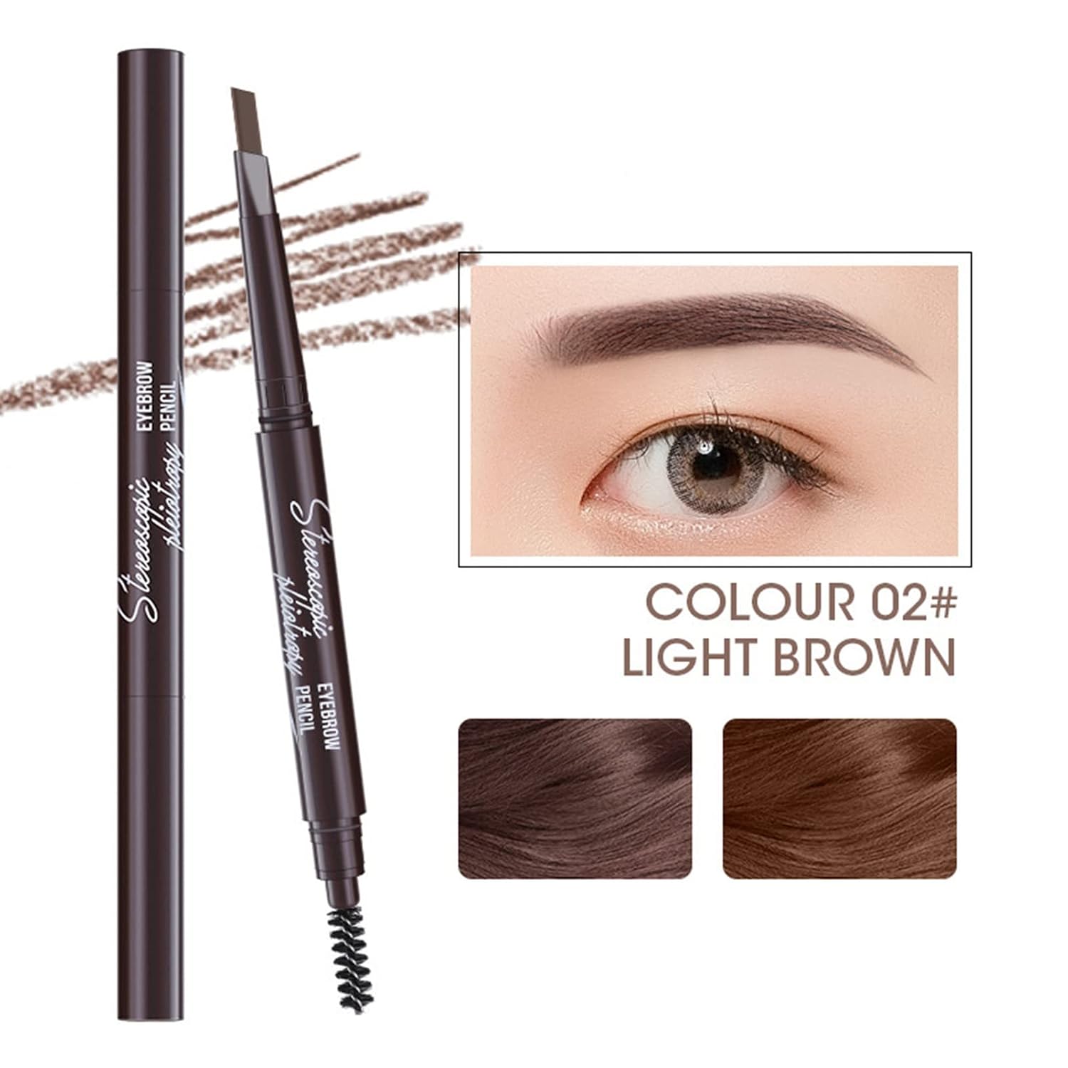 Double-Headed Eyebrow Pencil Clearance 1800Pcs , Long Lasting Soft Texture Eyebrow Pen, Natural Smooth Drawing Daily Eye Makeup Pencil