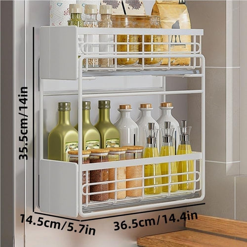 2-Tier Expandable Magnetic Refrigerator Spice Rack Organizer, 195pcs Clearance Wholesale