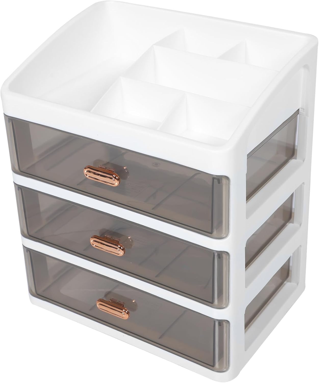 Multi-Grid Top Compartment Makeup Storage Box With Amber Slide Drawer Clearance Stock 871 Mixed Sizes Wholesale
