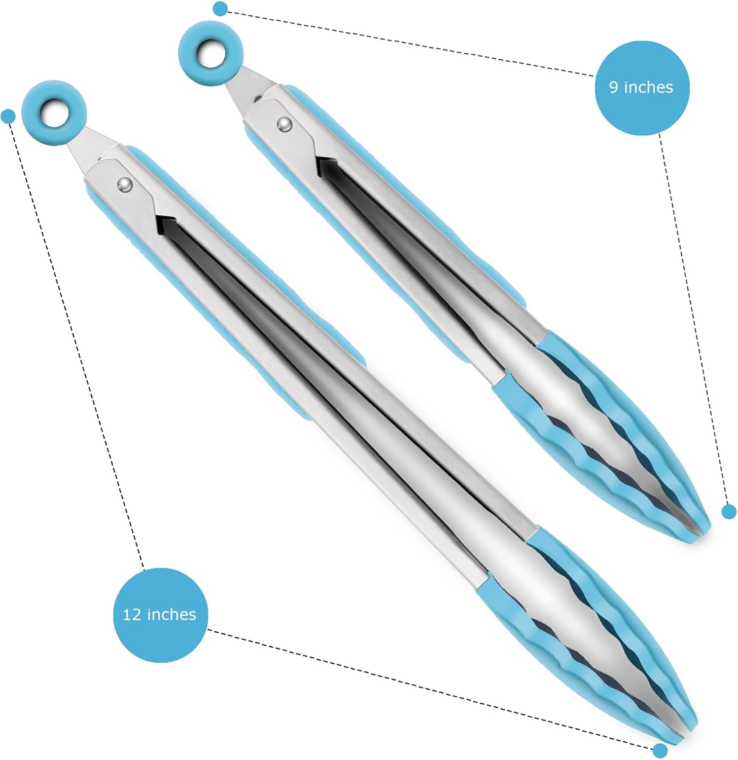 Clearance Silicone Tip Stainless Steel Food Tongs, 580Pcs Wholesale Non-Slip Kitchen BBQ Tongs