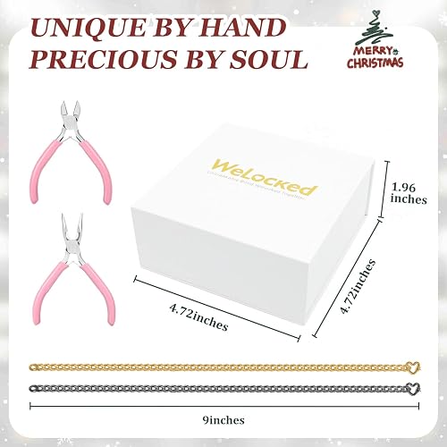 1502Pcs Clearance Two Hearts One Love Matching Couple Necklaces Set, Stainless Steel Heart Pendant Chain Jewelry Gift Box for Valentine Anniversary Wedding