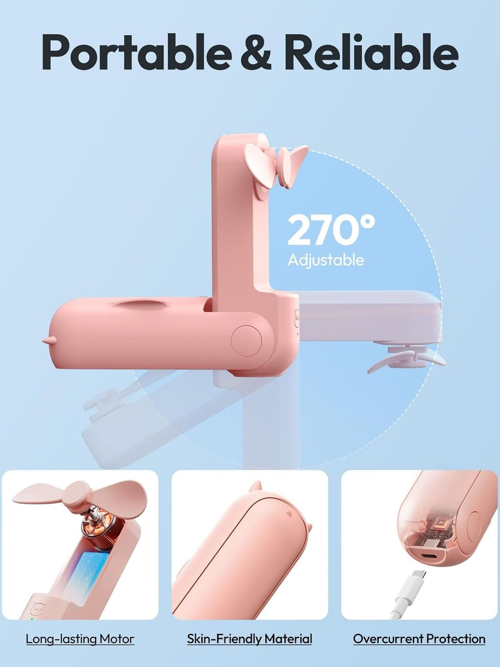 Clearance Handheld Mini Fan Portable USB Rechargeable Small Cooling Fan For Outdoor Wholesale