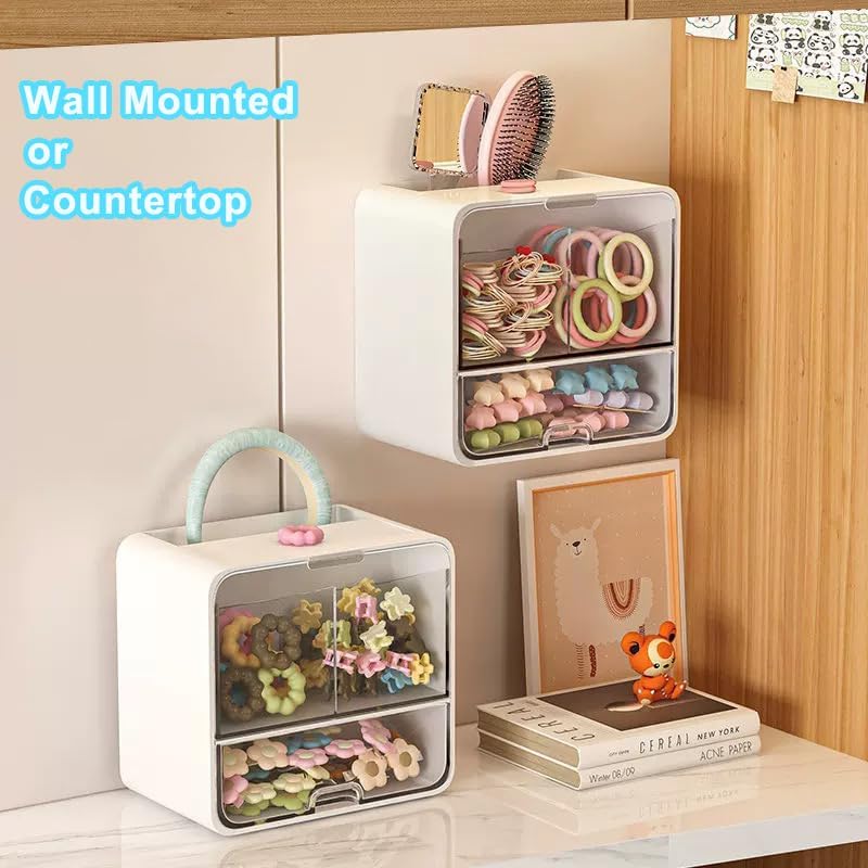 Clearance Wall Mounted Dustproof Cosmetic Storage Organizer, 257Pcs Wholesale 2-Tier Transparent Cover Bathroom Storage Box