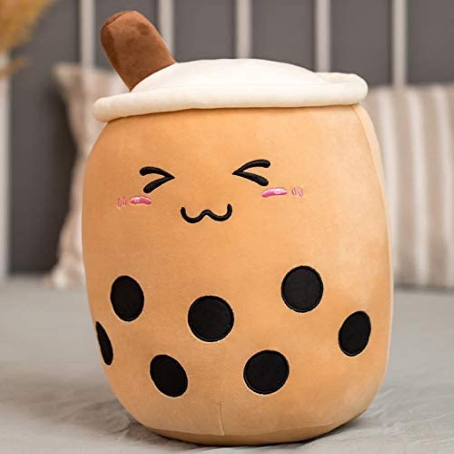 Cute Boba Milk Tea Plush Pillow Clearance, Soft Bubble Tea Cup Stuffed Plush Toy, Kawaii Cartoon Boba Squishy Cushion Gift for Kids Girls Home Decor