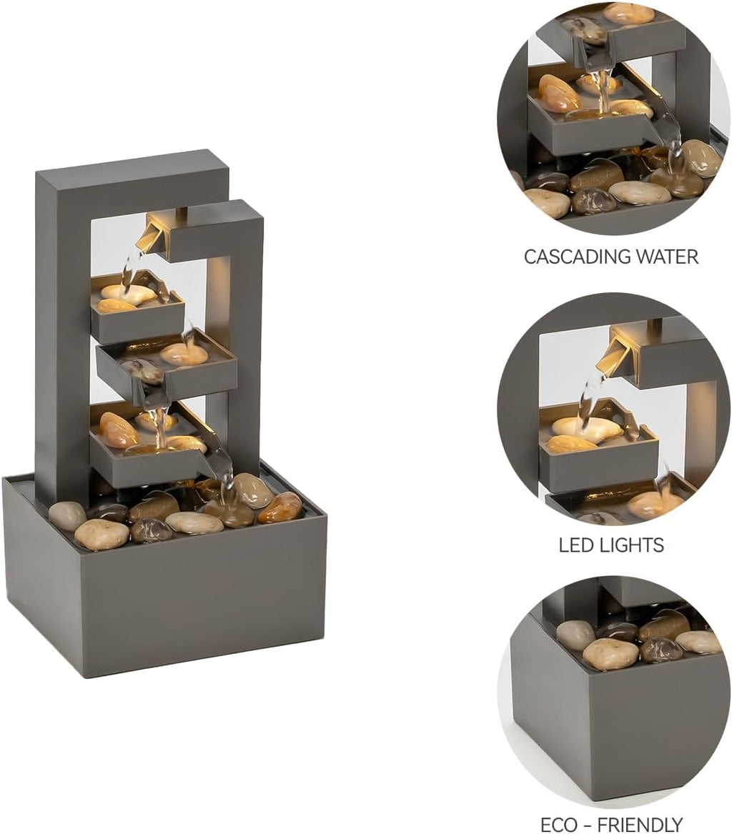 Warehouse Clearance Multi-Tier Desktop Water Fountain With River Stones For Home Decor, 74 Pieces Bulk Supply Gift Shops