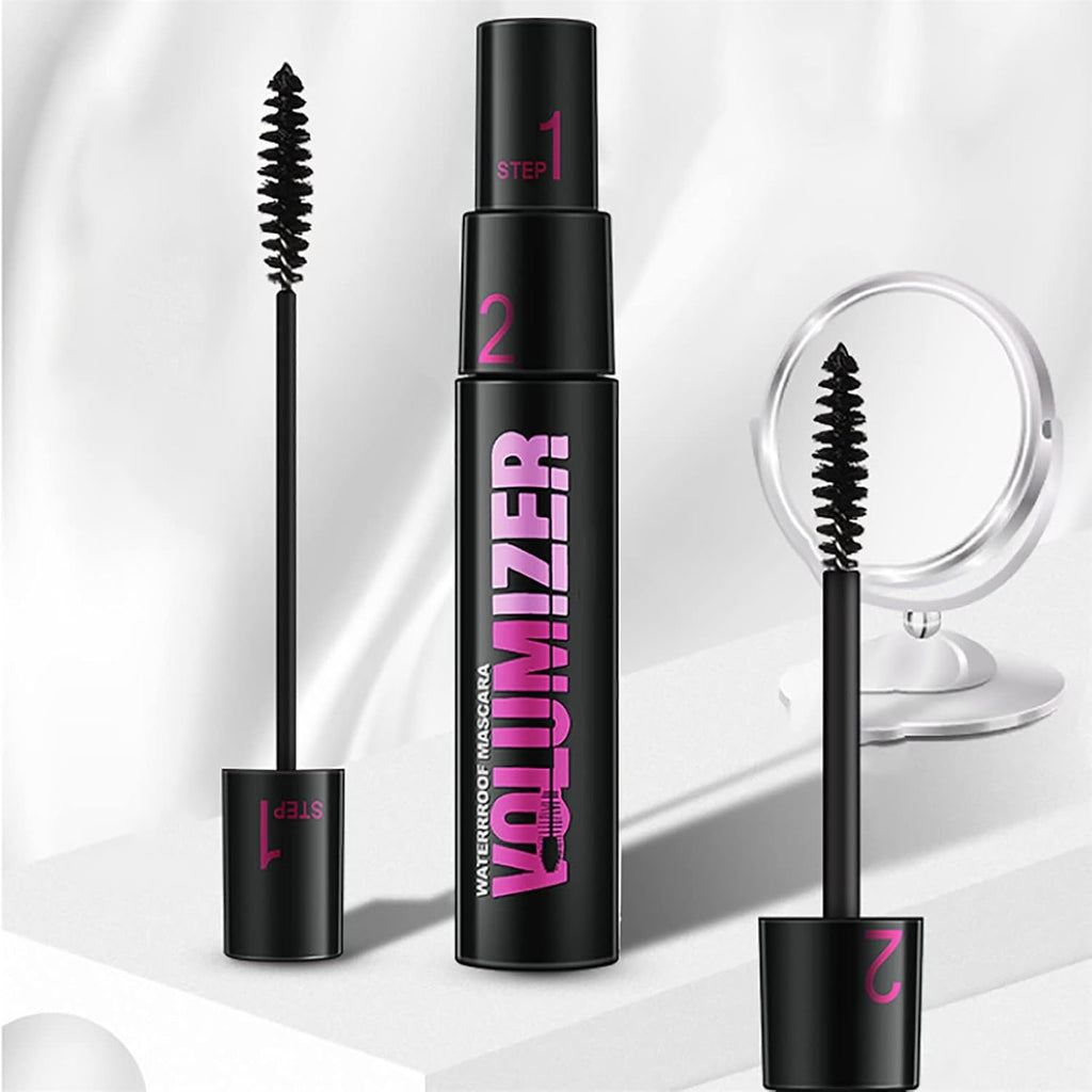Clearance 1500 Stock Double-Ended Fiber Mascara 9ml, Lengthening & Volumizing, Long Lasting, No Clumping No Flaking