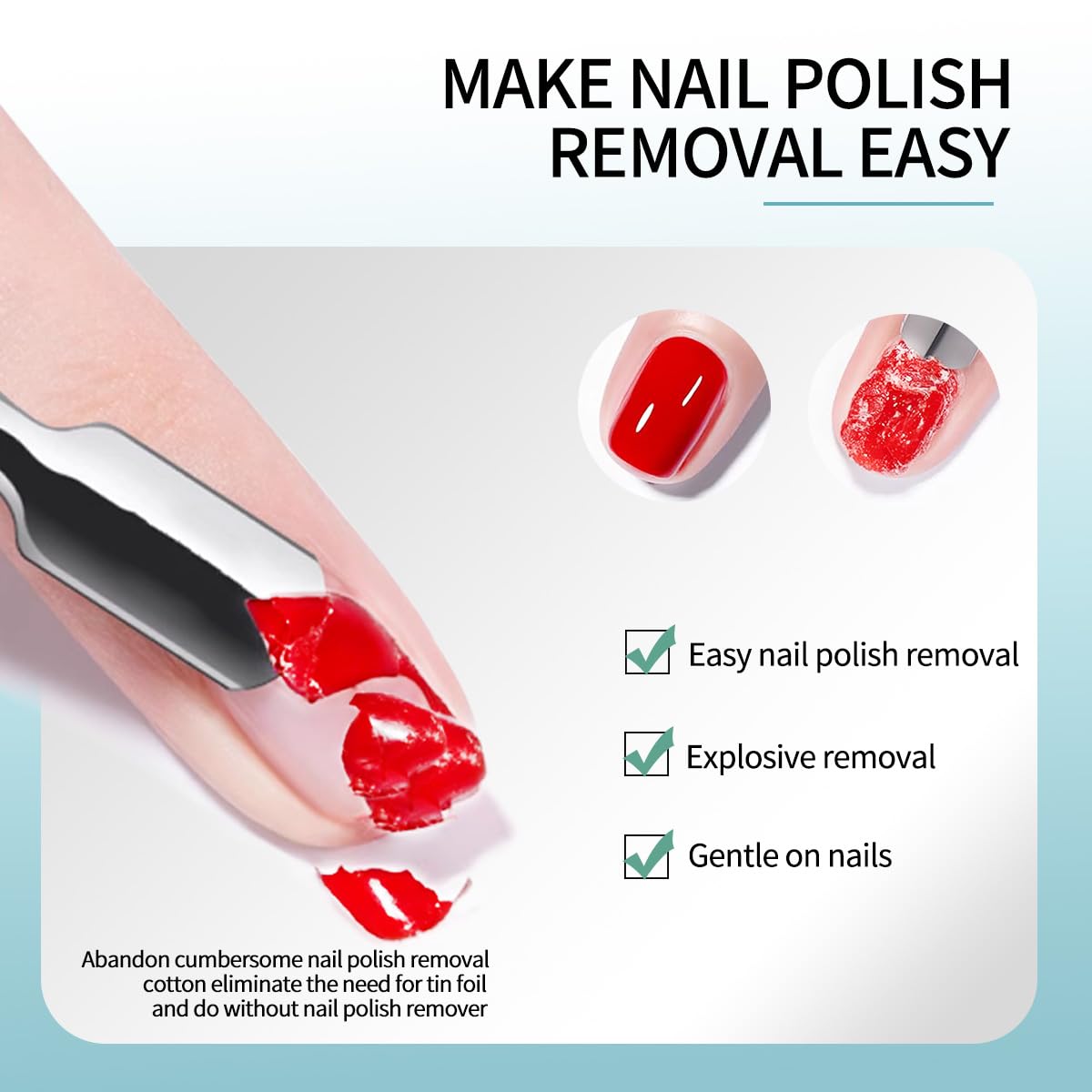 Clearance Gel Nail Remover Kit 50ml, No Soak Fast Gel Polish Removal Set for Home DIY