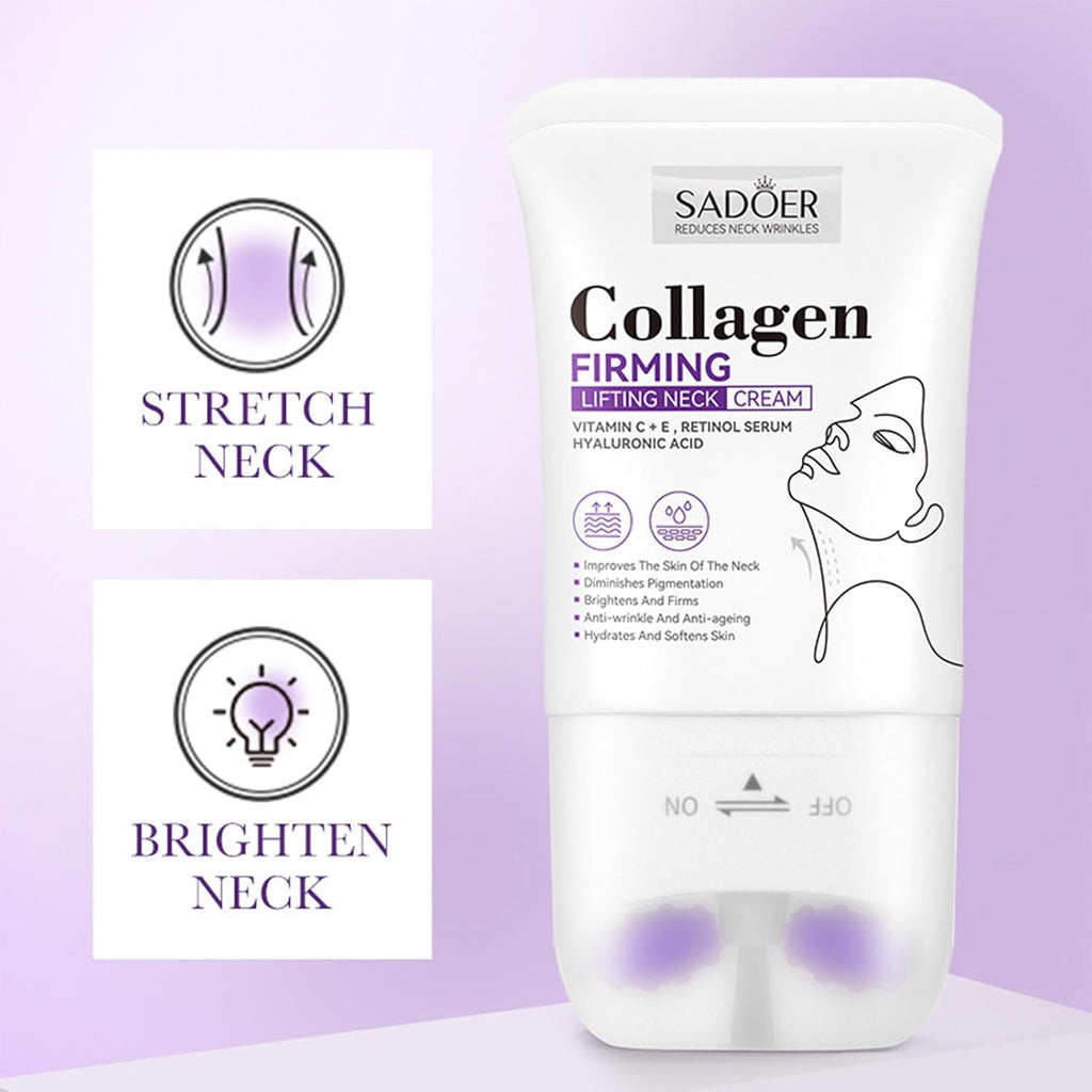 Roller Massage Neck Firming Cream, Collagen Anti-Aging Neck Lotion, Reduce Double Chin & Neck Wrinkles Clearance Stock