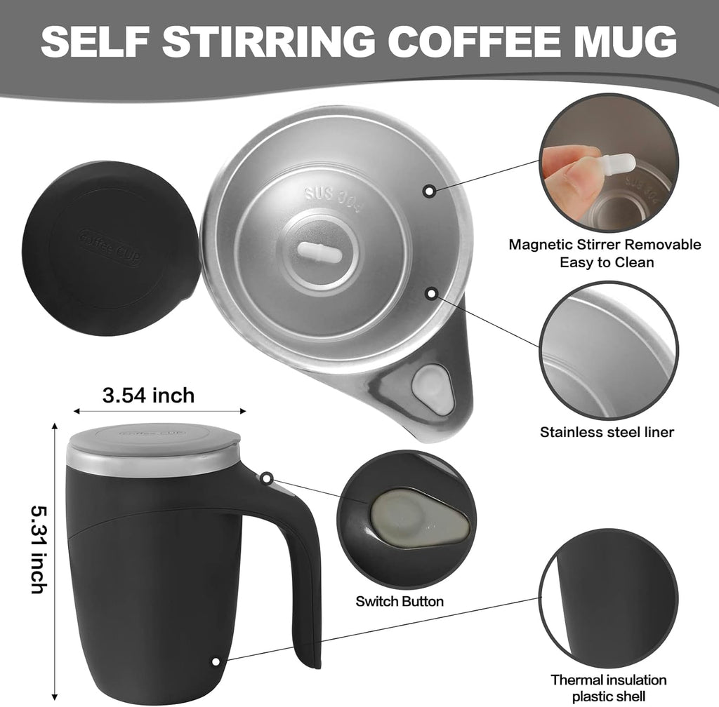 Warehouse Clearance Ergonomic Handle Automatic Stirring Coffee Cup, 910 Pieces Bulk Supply Coffee Lovers Gadget