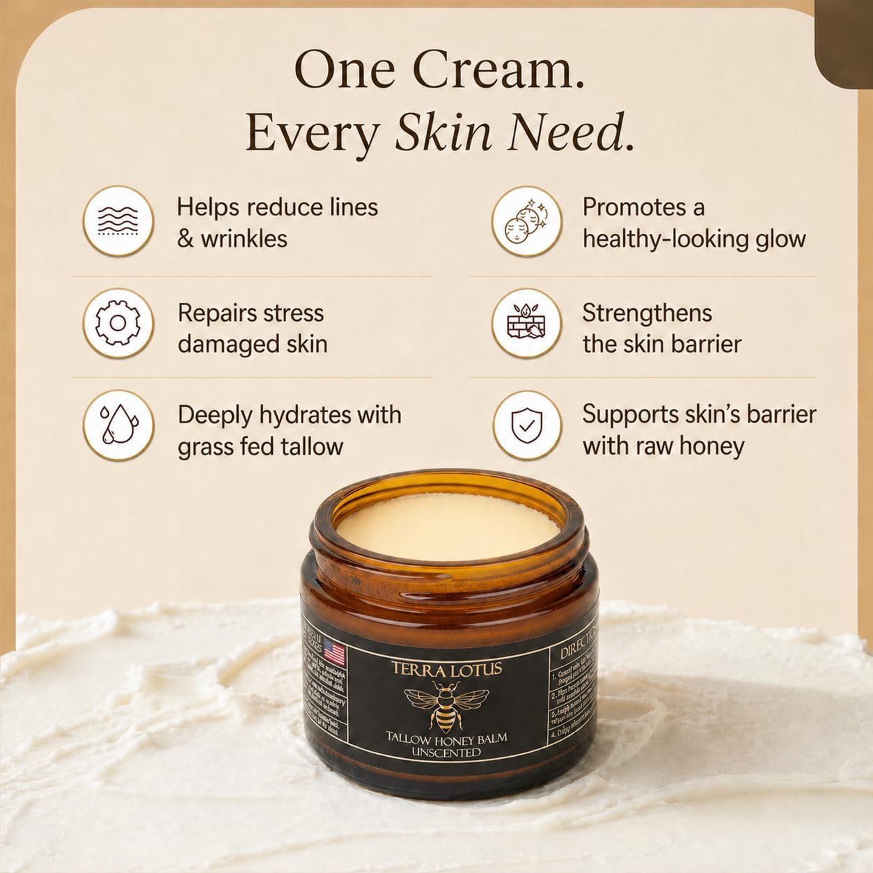 Bulk Liquidation Natural Beef Tallow Honey Skin Balm, Total 13584 Units 3 Flavors Mix Batch Wholesale