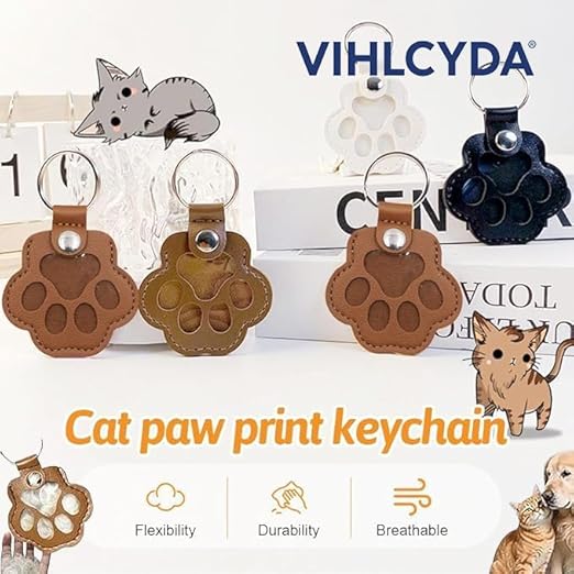 Clearance Upgraded Paw Shape Refillable Pet Hair Keepsake Keychain, 942Pcs Wholesale Multi Colors Leather Pet Fur Memorial Holder