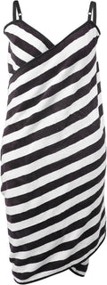 Large Surplus Stock 1170 Striped Spaghetti Strap Towel Wrap Dress, Quick Dry Absorbent Bath Wrap For Shower Spa Wholesale Clearance