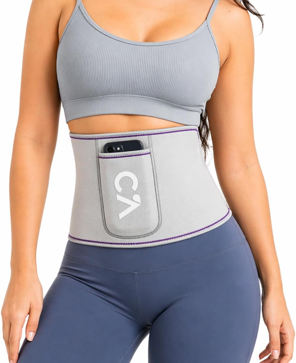 Clearance Neoprene Waist Trainer Belt with Phone Pocket, Tummy Control Workout Sweat Waist Cincher, Slimming Body Shaper Band for Gym Running Sports