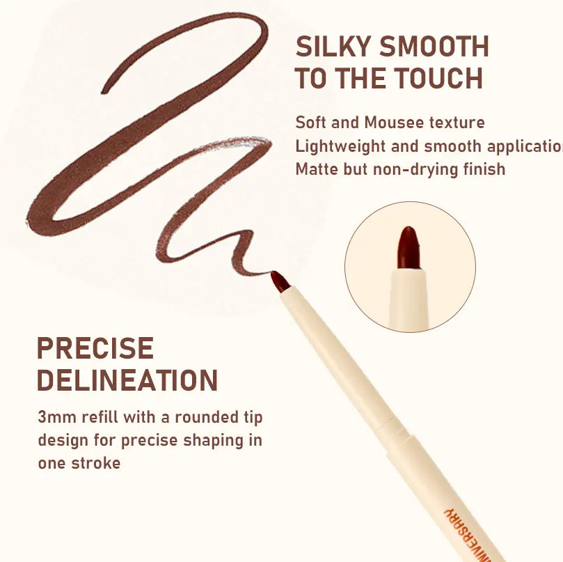 Dual Lip Makeup Kit, Waterproof Lip Liner Pen + Shiny Lip Gloss, Long Lasting Nude Lip Combo Clearance Stock