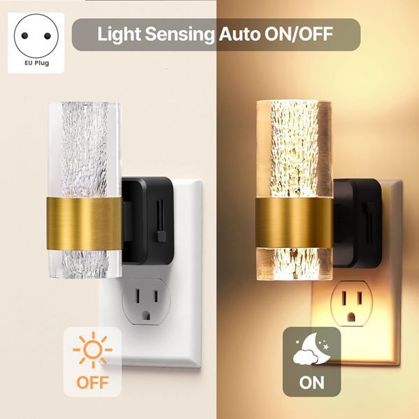 Single Batch Clearance 466 Fixed Style Plug-in Crystal Night Lamp, Warm Glow Decorative Wall Night Light Single Stock