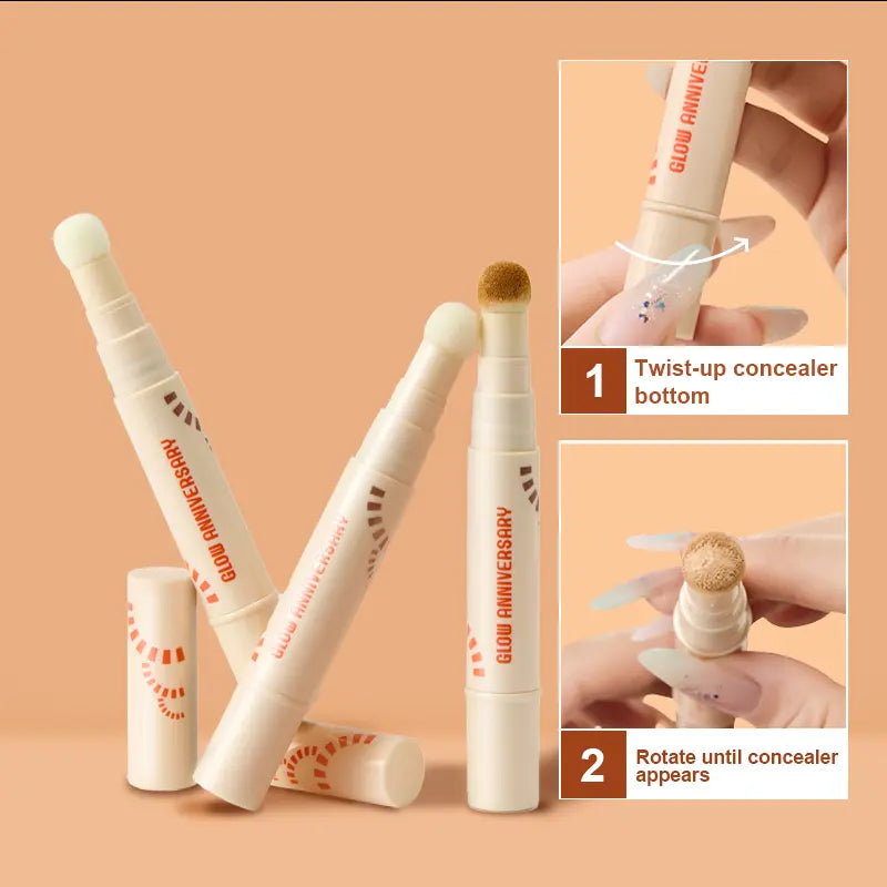 Sponge Tip Concealer Pen, Long Lasting Blemish Cover Concealer Stick, Portable Spot Corrector with Free Beauty Puff Clearance Stock