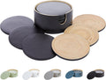 Minimalist Natural Marble Round Coaster 6Pcs Complete Set With Metal Caddy Clearance Stock 390 Wholesale