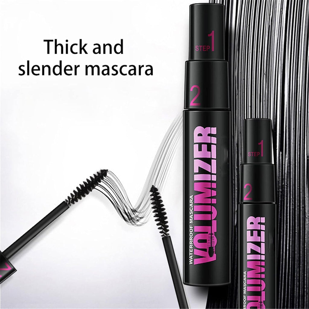 Clearance 1500 Stock Double-Ended Fiber Mascara 9ml, Lengthening & Volumizing, Long Lasting, No Clumping No Flaking