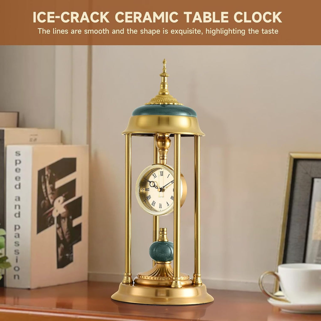 Bulk Clearance Luxury Table Clocks Wholesale | Golden Elephant Decor Desk Clock & European Roman Numeral Pillar Pendulum Clock, Limited Stock Bundle Liquidation