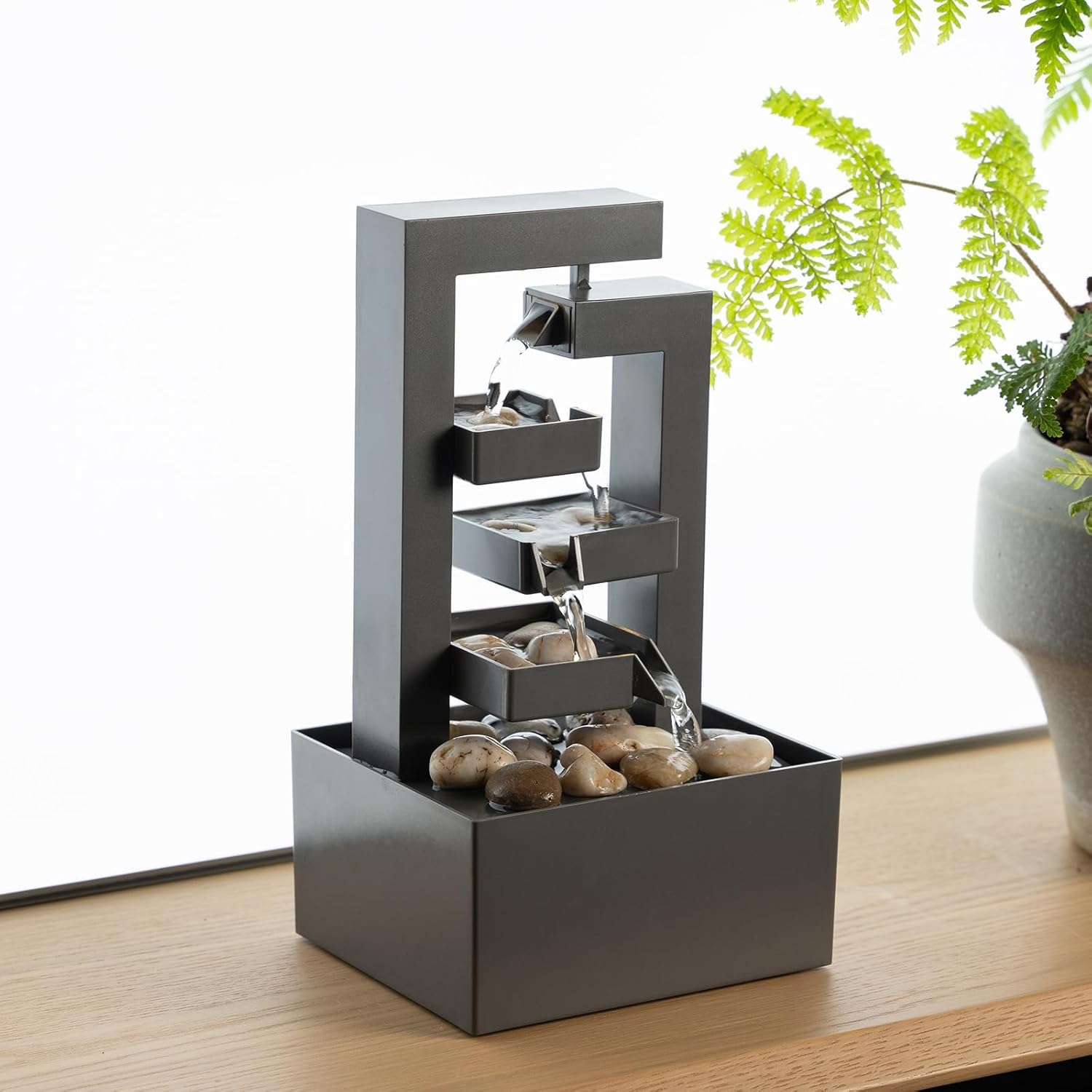 Warehouse Clearance Multi-Tier Desktop Water Fountain With River Stones For Home Decor, 74 Pieces Bulk Supply Gift Shops