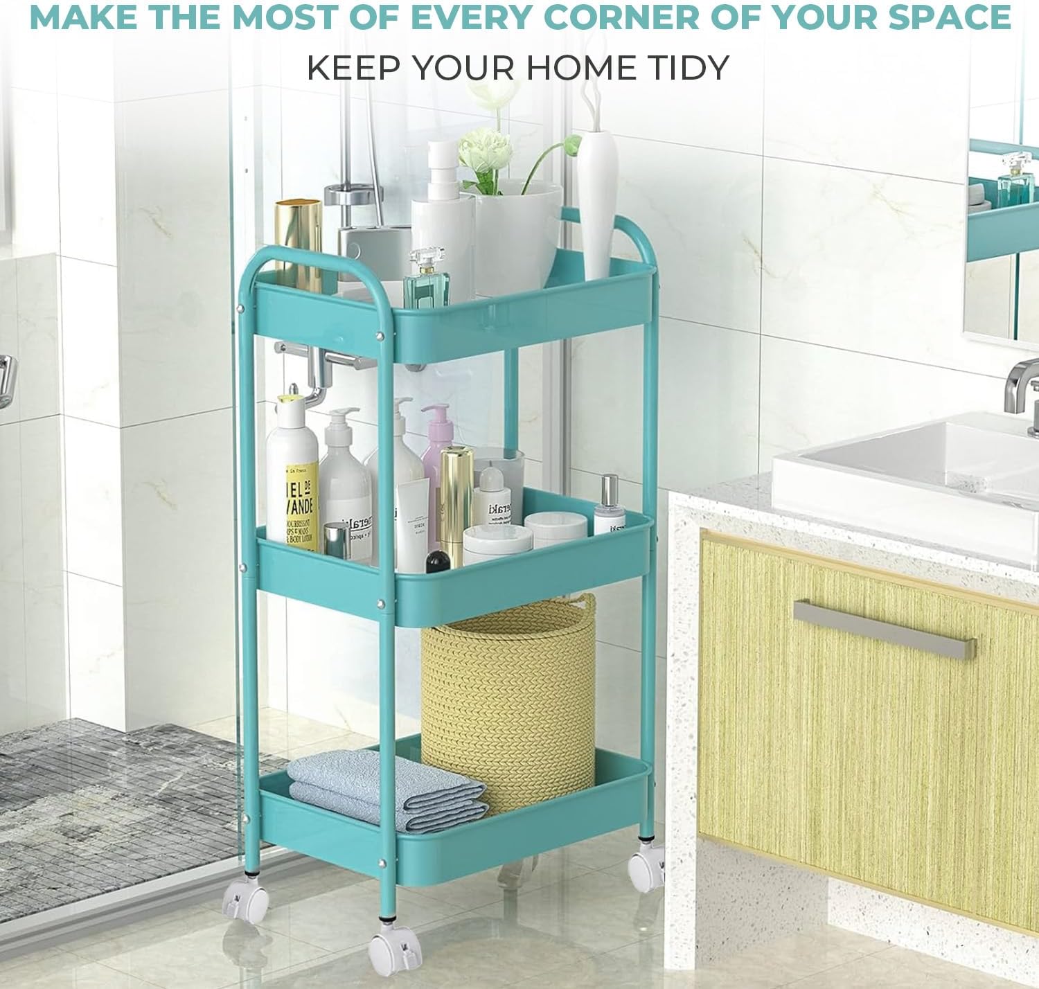 Bulk Liquidation Lightweight Plastic Rolling Utility Cart For Kitchen Pantry, 16Pcs Whole Batch Storage Shelf
