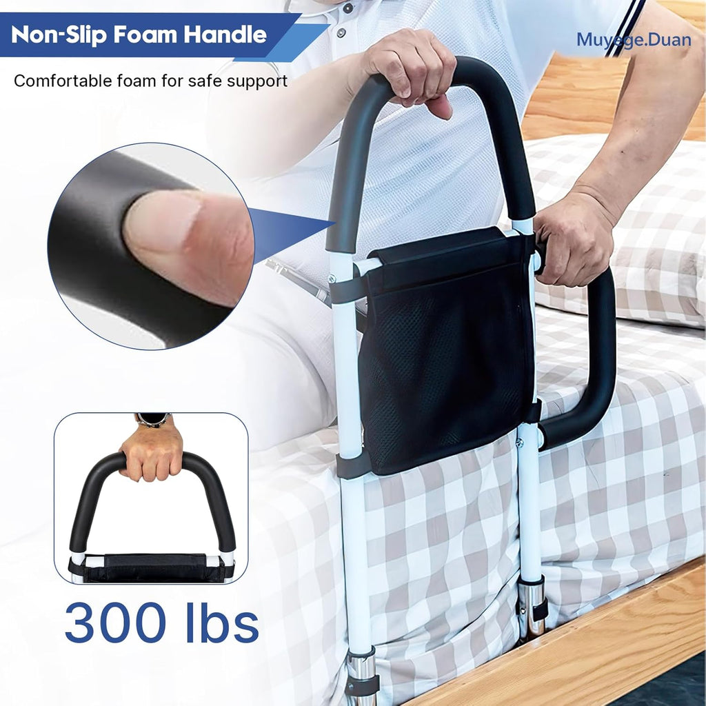 Surplus Clearance Stock 2200 Bed Safety Rail For Elderly, Anti-Fall Adjustable Bedside Grab Bar With Storage Pocket Wholesale Batch