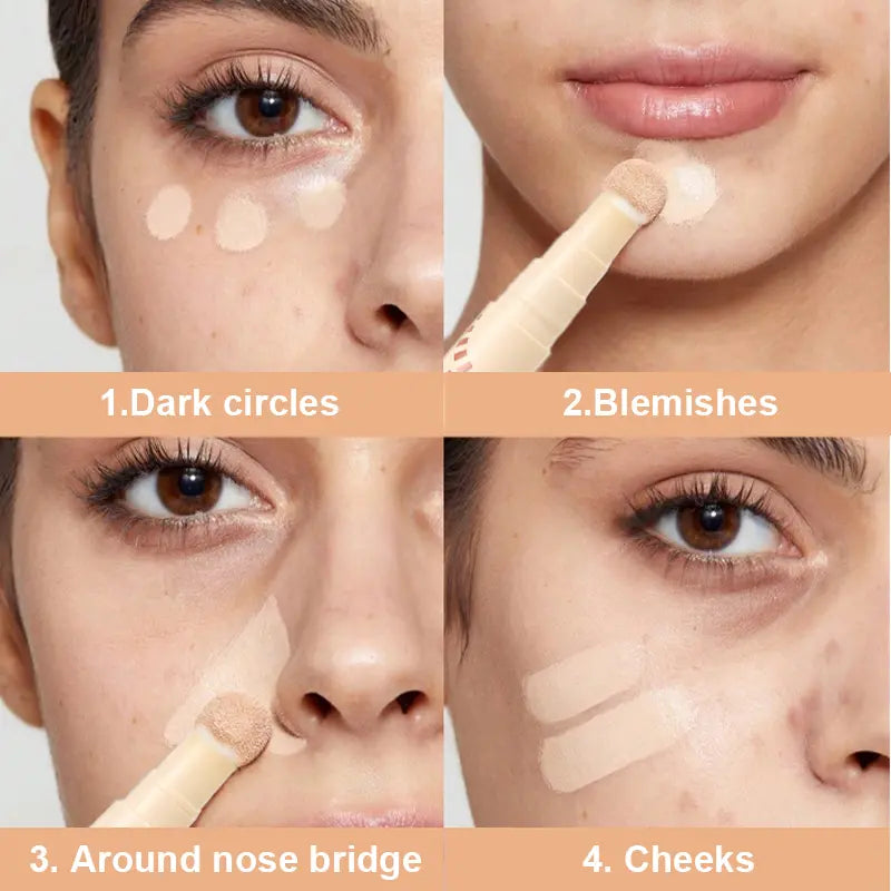 Sponge Tip Concealer Pen, Long Lasting Blemish Cover Concealer Stick, Portable Spot Corrector with Free Beauty Puff Clearance Stock