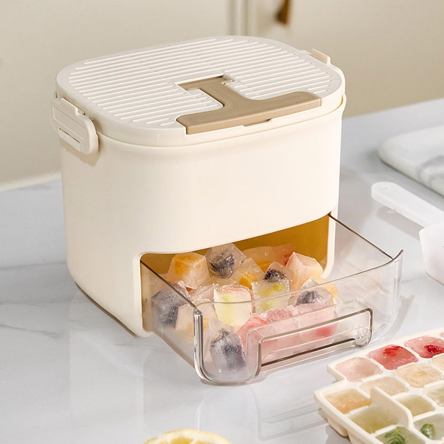 Surplus Batch Of 176pcs Airtight Ice Cube Bin Stackable Freezer Ice Storage Organizer