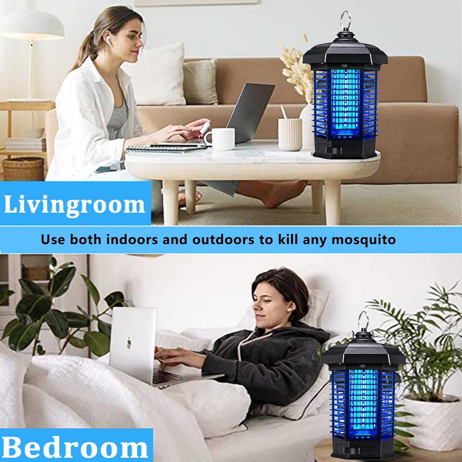 Black Electric UV Mosquito Killer Lamp Shock Type Fly Bug Zapper For Bedroom Garden Patio, 8619Pcs Single Lot Clearance Offer