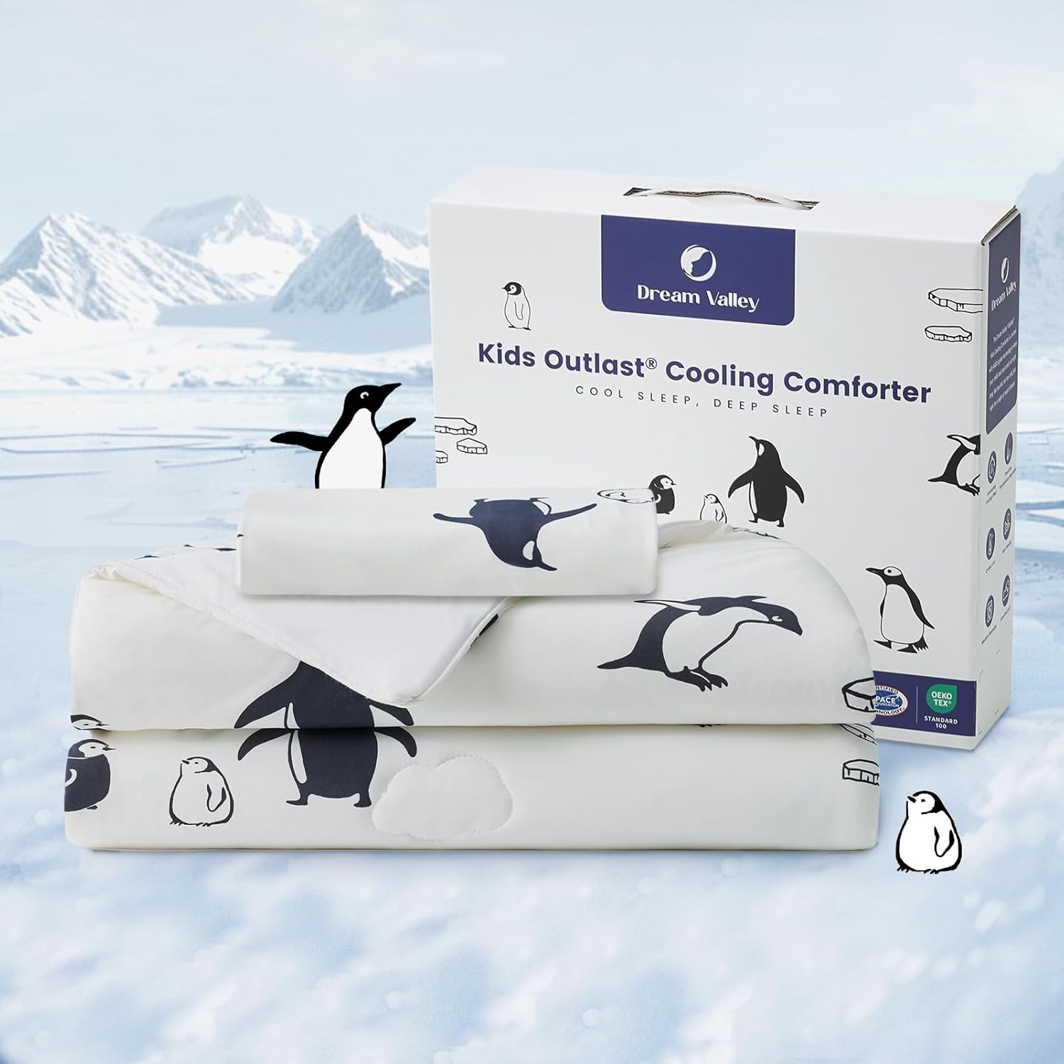 Mixed 2 Designs Surplus 820 Sets Kids Cooling Comforter Cartoon Polar Bear & Penguin Print Lightweight Summer Blanket Wholesale Liquidation