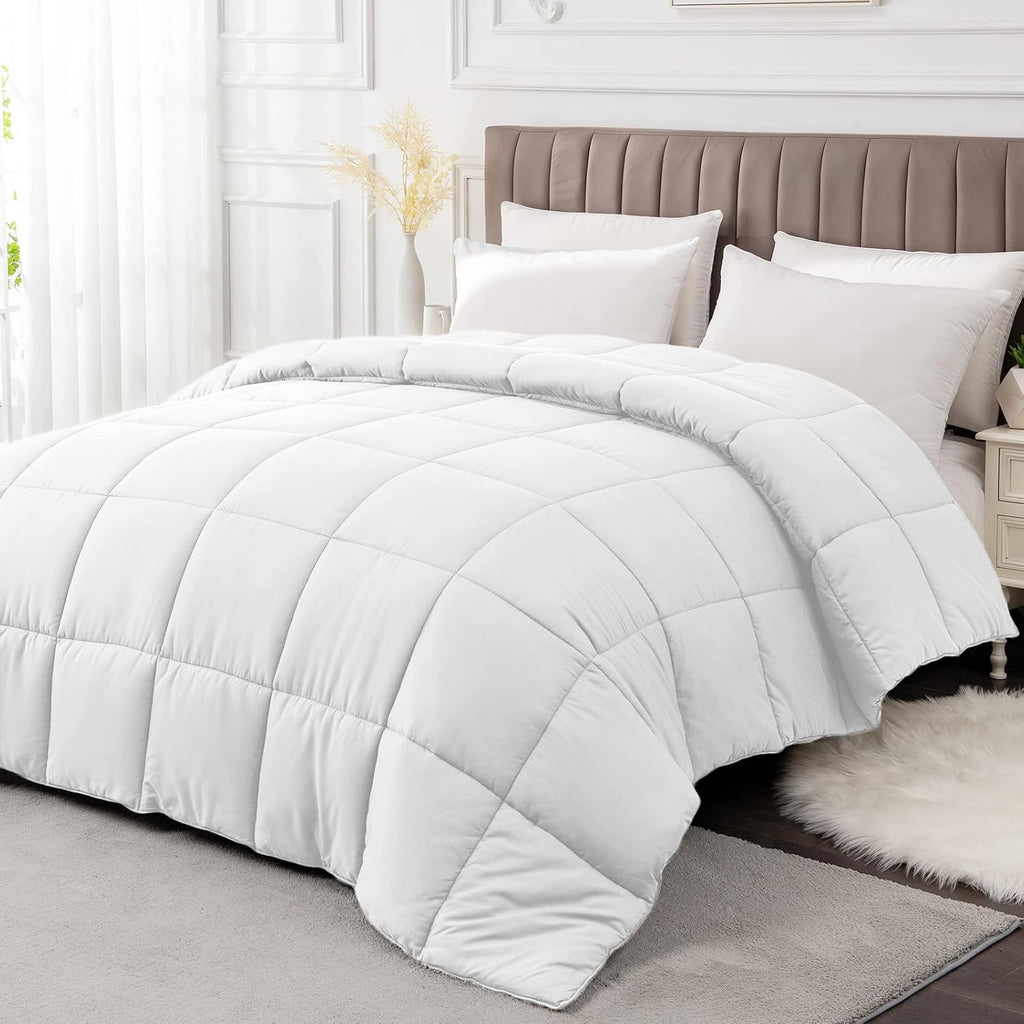 Box Stitched Solid Color Comforter, 1590pcs Mixed Sizes & Shades Fluffy All Season Bed Quilt Clearance