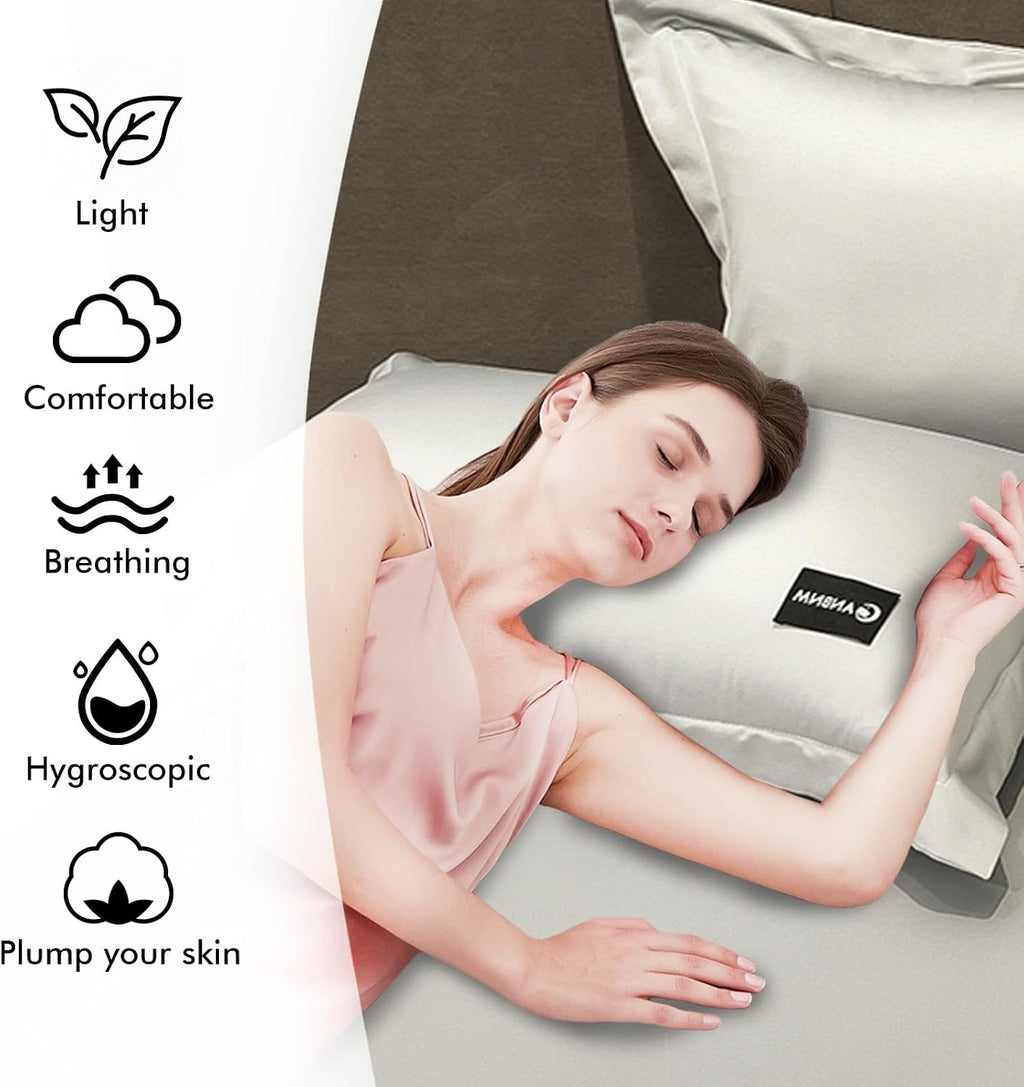 Silky Washed Silk Pillowcase 2 Pack, 394pcs Solid Color Envelope Pillow Covers Wholesale Clearance