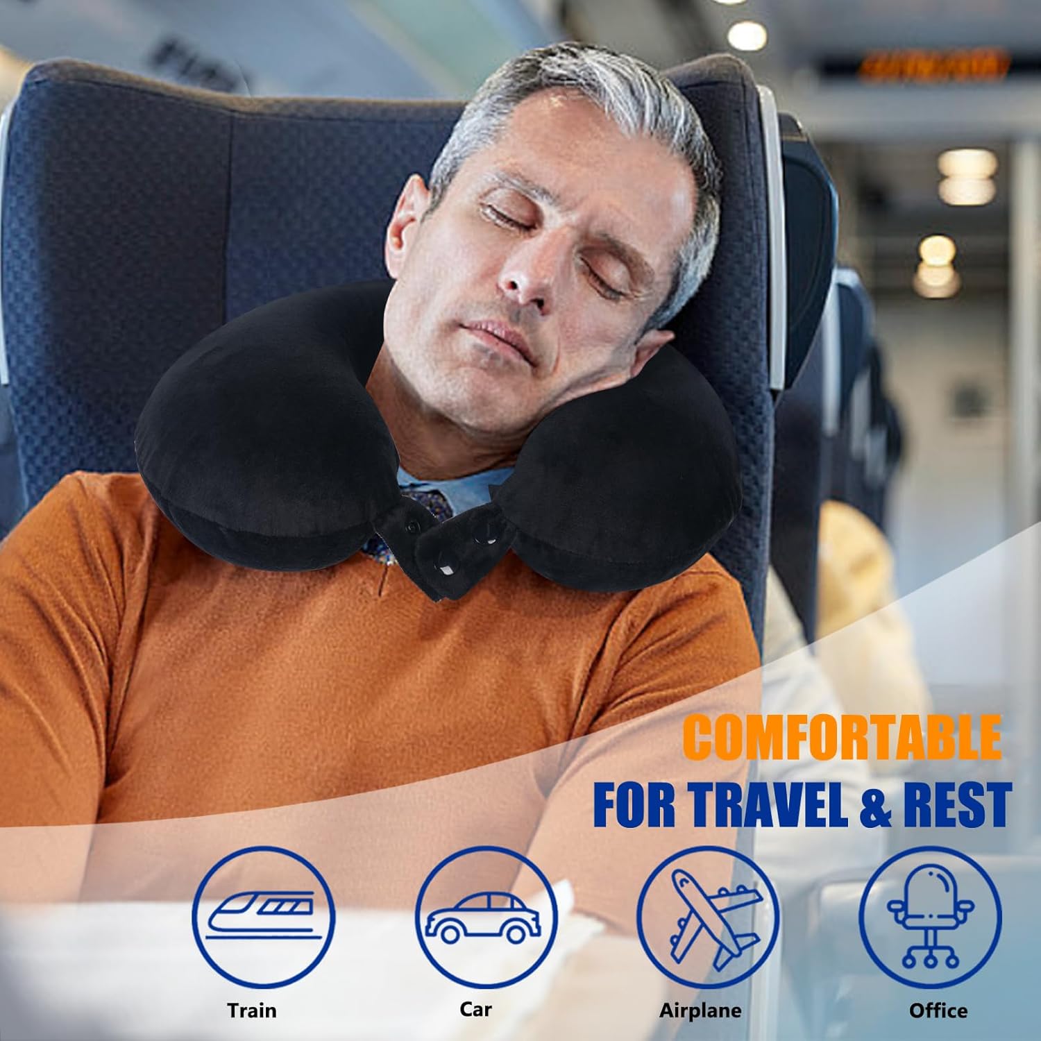 Bulk Liquidation Black U-Shaped Neck Support Cushion, 120Pcs Mix Batch Travel Airplane Rest Pillow