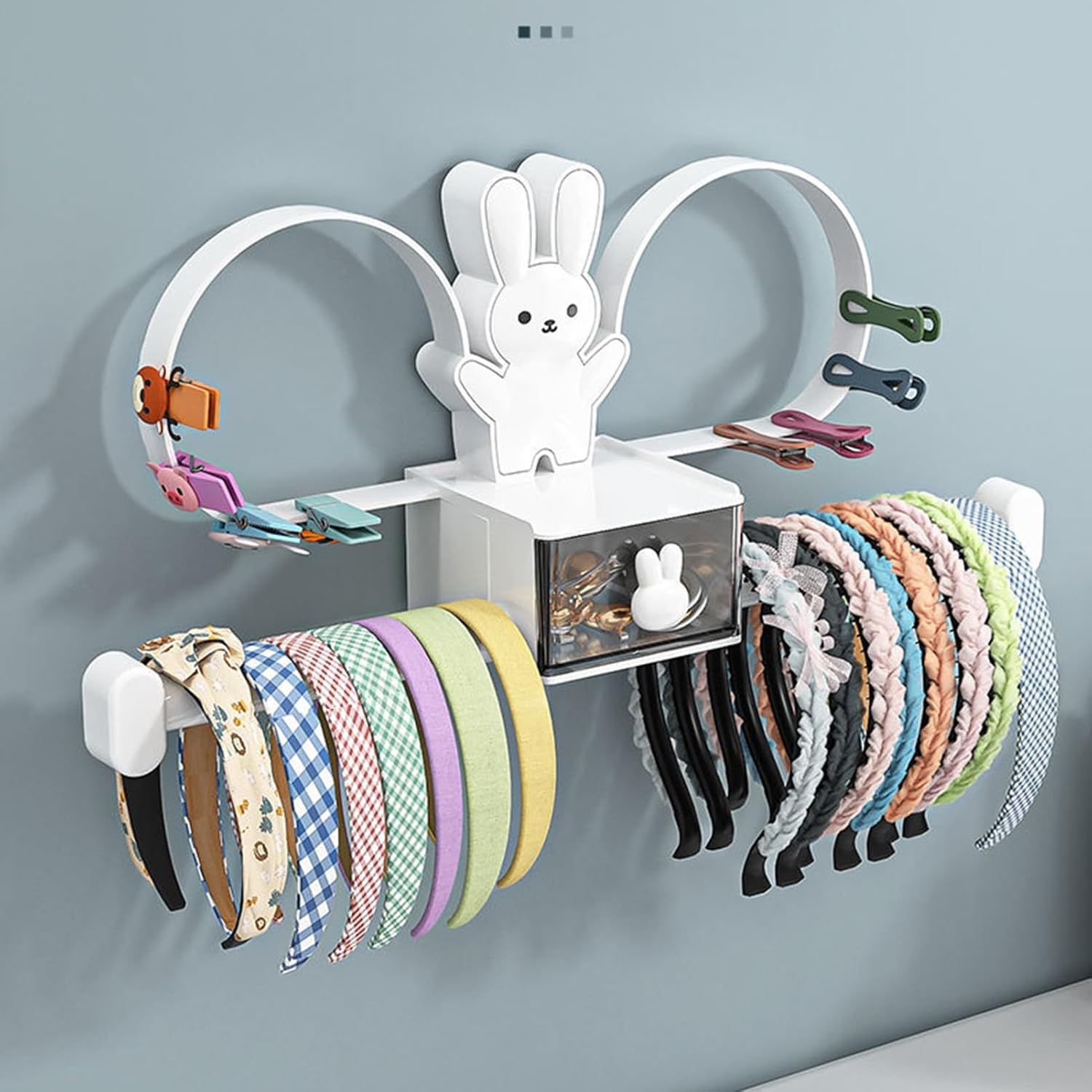 Cute Bunny Wall Mount Towel Rack with Small Storage Box, 162pcs Clearance Wholesale