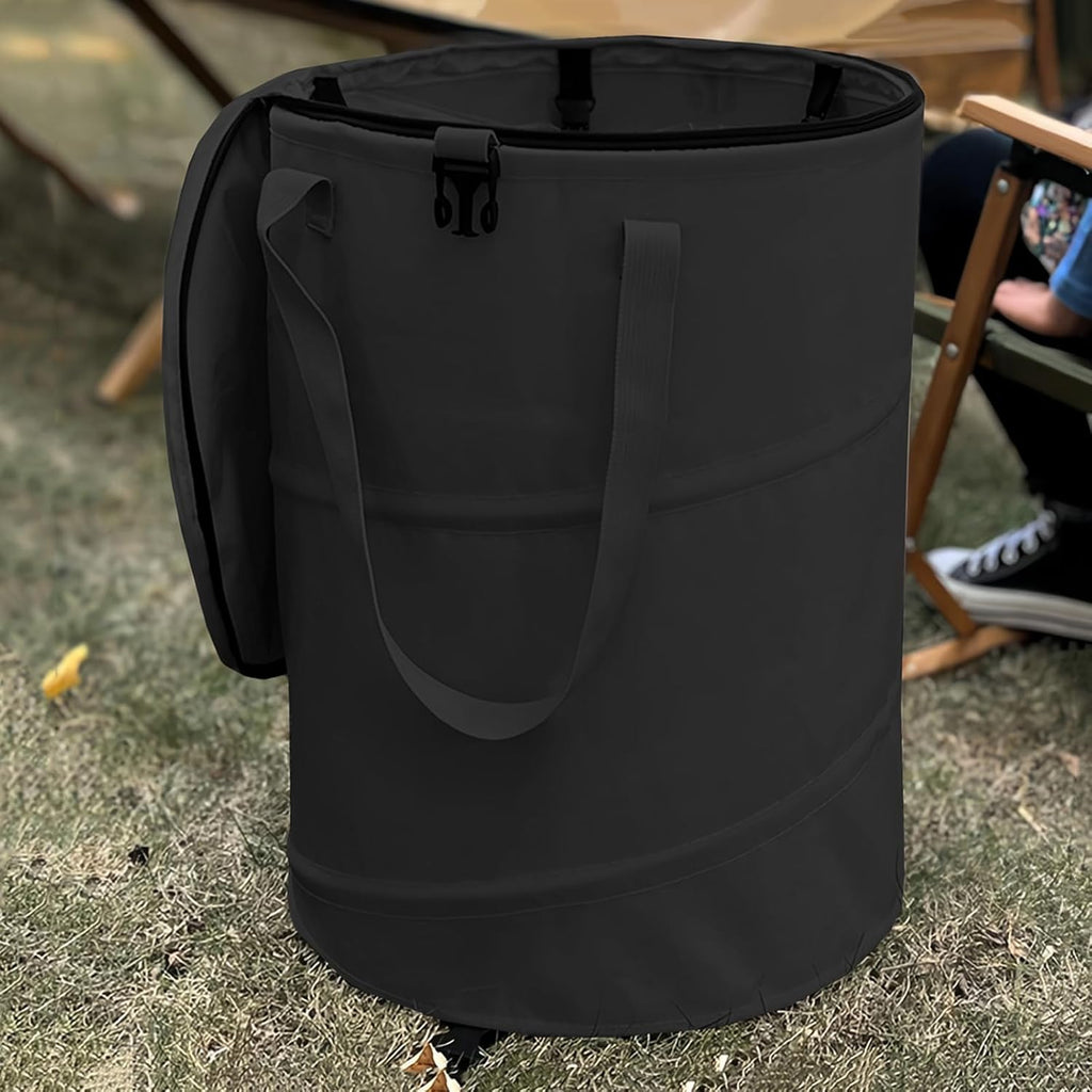 Surplus 396 Units Collapsible Zipper Lid Trash Bin Portable Pop-Up Outdoor Camping Waste Bucket Wholesale Liquidation