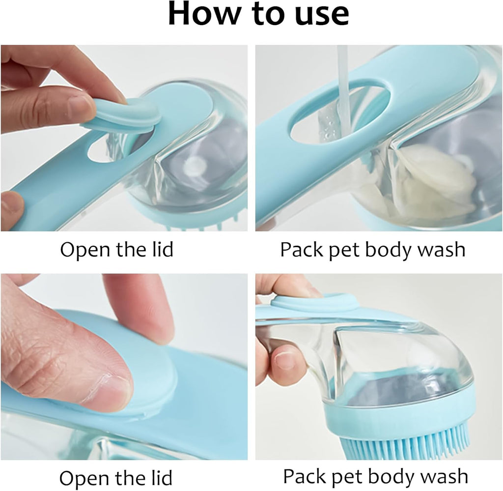 Clearance Liquid Soap Dispensing Pet Bath Brush, 357Pcs Multi Colors Wholesale Dog Cat Shower Grooming Comb