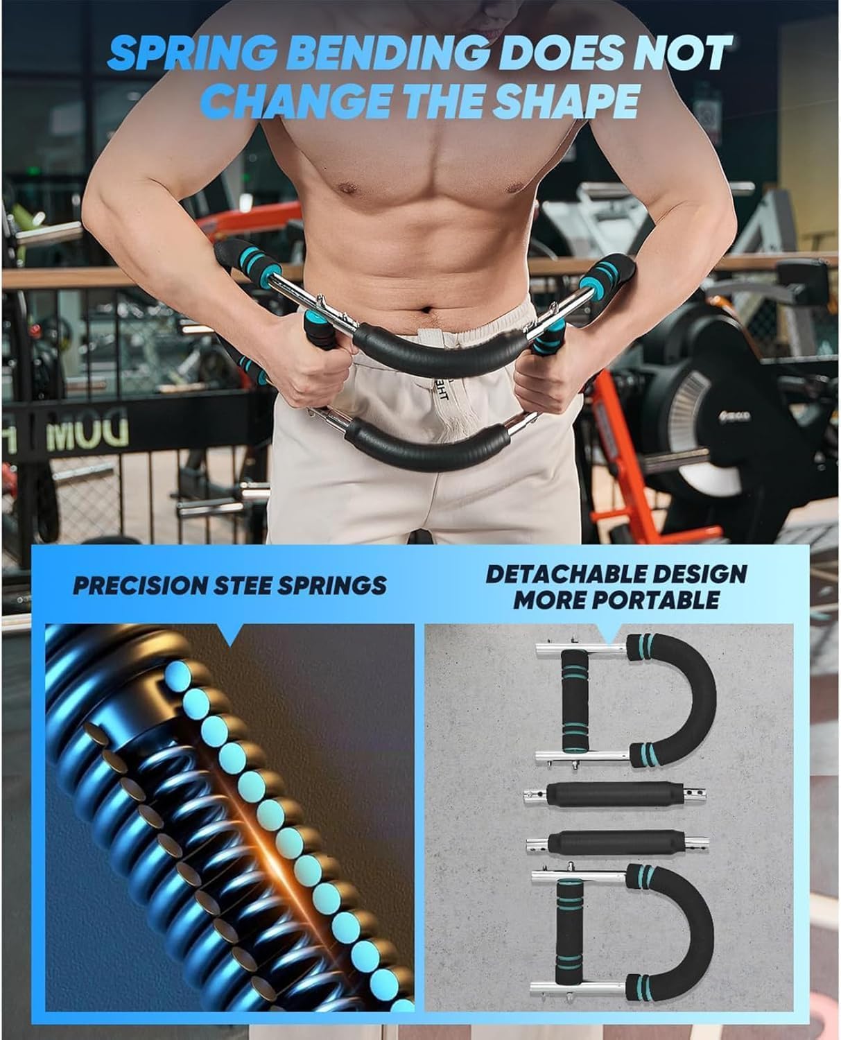 2160Pcs Clearance Adjustable U-Shaped Chest Developer, Dual Spring Arm Strength Trainer, Portable Home Workout Chest & Arm Exerciser