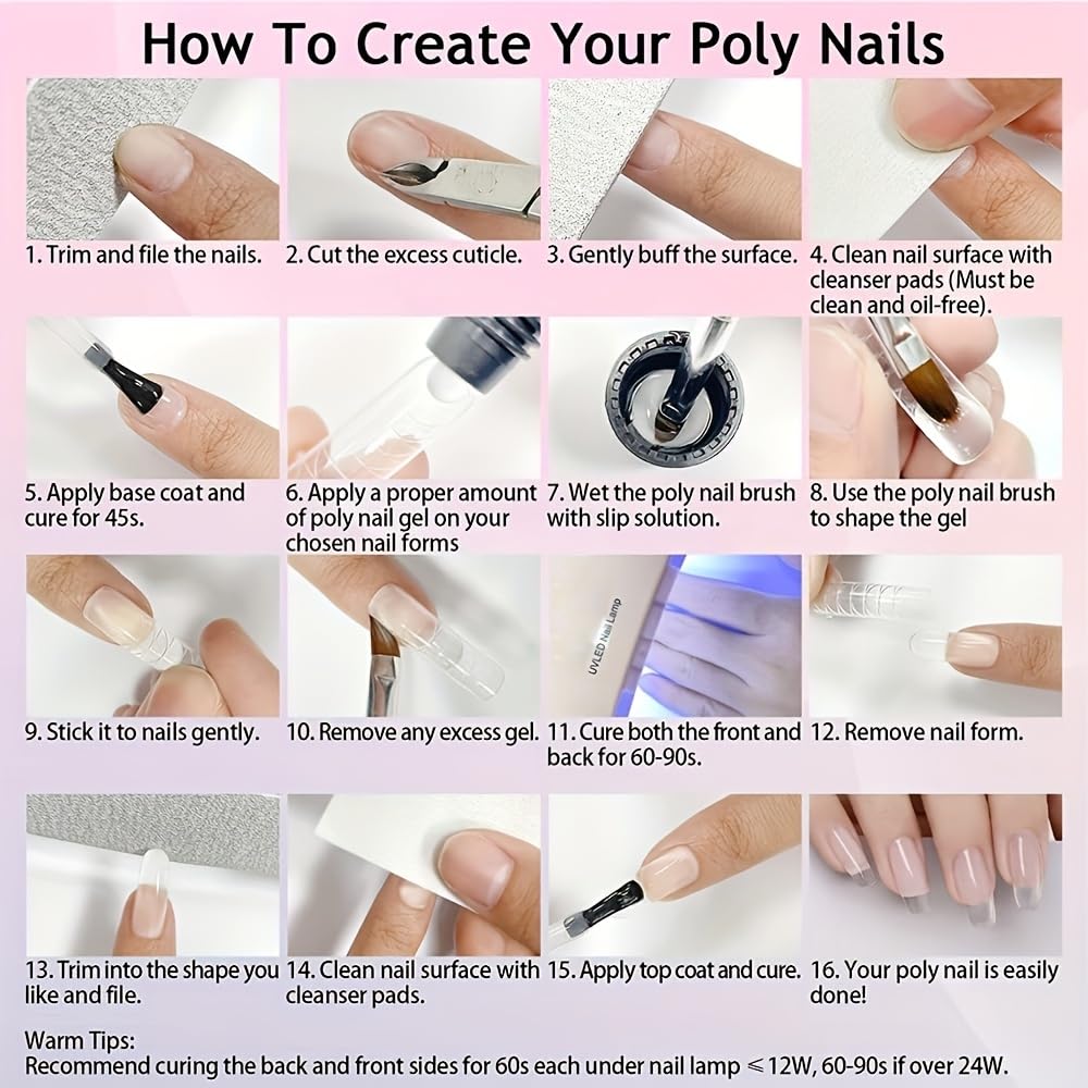 JUJUNICE Mixed Color Polyurethane Builder Gel, UV LED Quick Cure Nail Extension Gel, Clearance for Salon & At-Home DIY Manicure