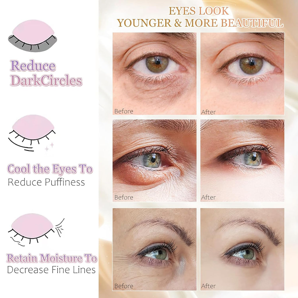Clearance 24K Gold Gel Eye Patches, Firming Nourishing Under Eye Masks, Reduce Dark Circles Puffiness Fine Lines, 5 Pairs Per Box