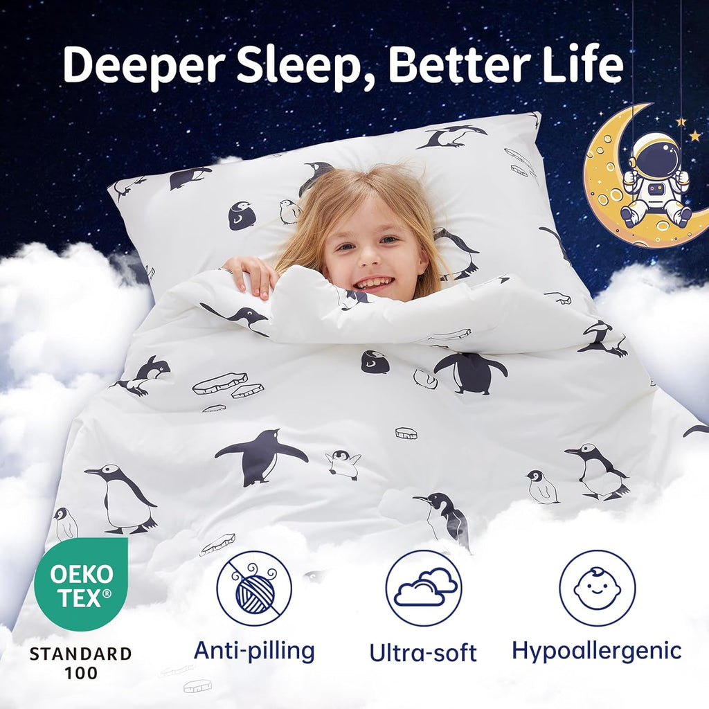 Mixed 2 Designs Surplus 820 Sets Kids Cooling Comforter Cartoon Polar Bear & Penguin Print Lightweight Summer Blanket Wholesale Liquidation