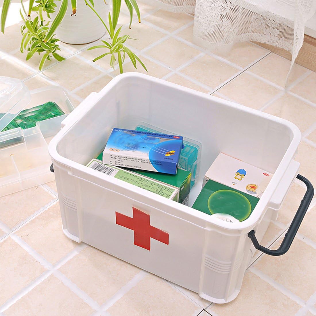 Clearance Double Layer Portable Family Medicine Chest, 343Pcs Wholesale 4 Sizes Mixed PP First Aid Storage Box
