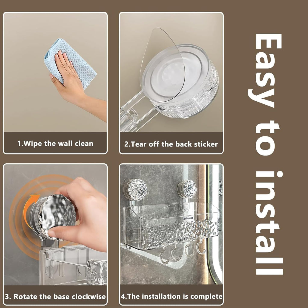 Bulk Liquidation Multi-Grid Suction Wall Bathroom Toothpaste Shaver Storage Holder, 1030Pcs Whole Batch Vanity Organizer