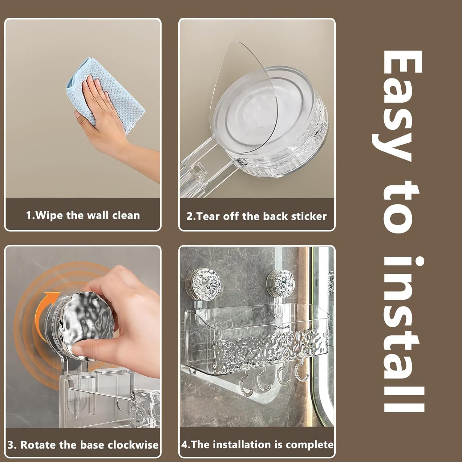 Bulk Liquidation Multi-Grid Suction Wall Bathroom Toothpaste Shaver Storage Holder, 1030Pcs Whole Batch Vanity Organizer